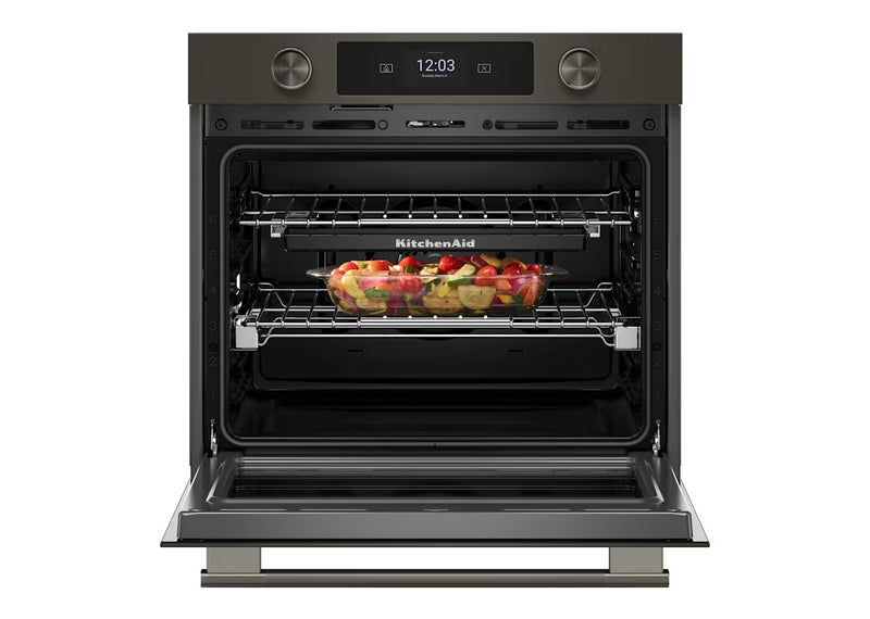 Four mural combiné intelligent électrique KitchenAid de 30 po avec caméra de cuisson - minerai noir - KOES930SBE