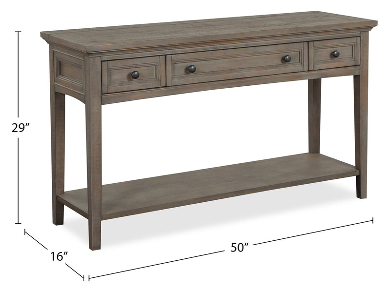 Table de salon traditionnelle Hanson de 50 po en pin - gris tourterelle