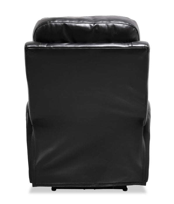 Fauteuil pivotant coulissant à inclinaison électrique Elli de 32 po en similicuir - noir