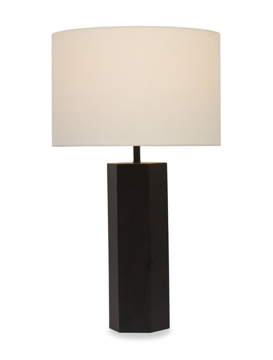 Lampe de table hexagonale Bishop de 26 po noire 