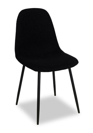 Chaise de salle à manger Joss en tissu de polyester et en métal - noire