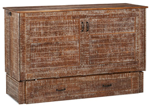 Lit escamotable Parker, marron vieilli -  format grand lit