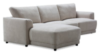 Sofa sectionnel modulaire de gauche Voyage 3 pièces en tissu avec coussins de dossier amovibles - taupe