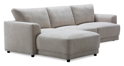 Voyage Modular 3-Piece Left-Facing Fabric Sectional with Removable Back Cushions – Taupe | Sofa sectionnel modulaire de gauche Voyage 3 pièces en tissu avec coussins de dossier amovibles - taupe