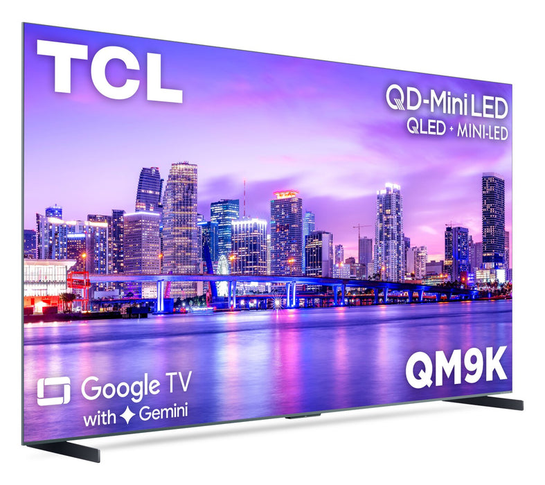 Téléviseur intelligent QLED Mini DEL QD TCL QM9K UHD 4K de 98 po avec Google TV (98QM9K)
