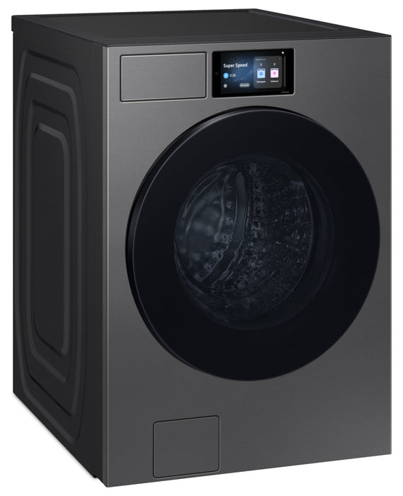 Laveuse Bespoke de Samsung à chargement frontal de 6,1 pi3 avec détecteur de tissu par IA - acier foncé - WF90F53ADSA5