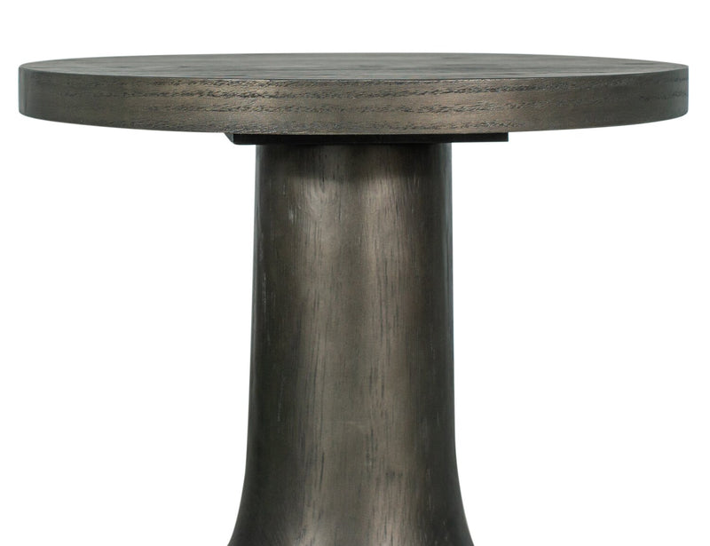 Table de bout moderne ronde Eldon de 20 po en bois massif - grain de café