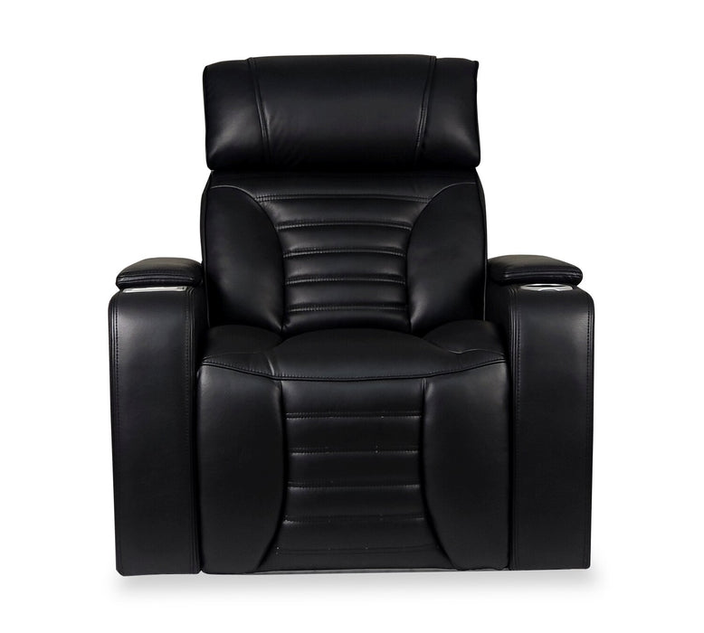 Fauteuil de massage à inclinaison électrique Zen de 40 po en similicuir avec appuie-tête électrique et siège chauffant - noir