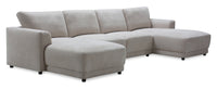  Sofa sectionnel modulaire en forme de U Voyage 4 pièces en tissu avec coussins de dossier amovibles - beige