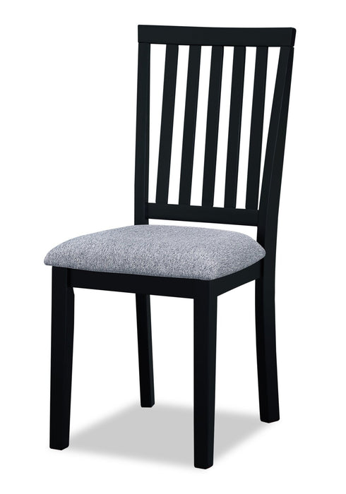 Ensemble de salle à manger Bryn 3 pièces avec table ronde de 42 po à abattant et 2 chaises en tissu  - noire
