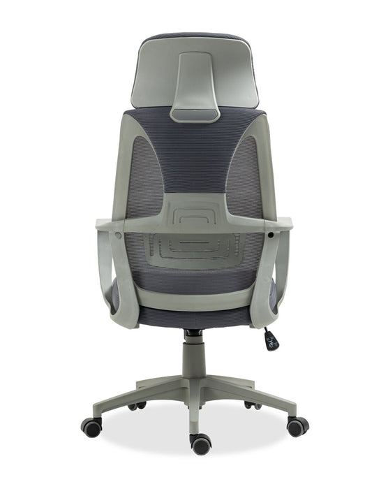 Chaise de bureau réglable Bennet de 24.4 po en mailles - grise