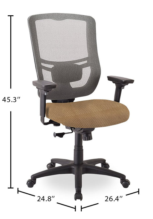Chaise de bureau Dante de Tempur-Pedic de 26,4 po - beige avec dossier à mailles