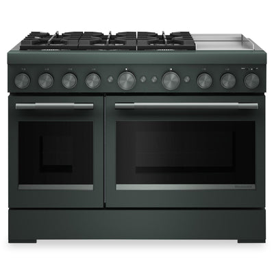 KitchenAid 6.3 Cu. Ft. 6 Burner Dual Fuel Range with Griddle – Juniper - KFDD948SJP | Cuisinière hybride KitchenAid de 6,3 pi³ à 6 brûleurs avec plaque chauffante - genièvre - KFDD948SJP