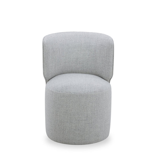 Chaise de salle à manger coulissante Zola en tissu de polyester - grise