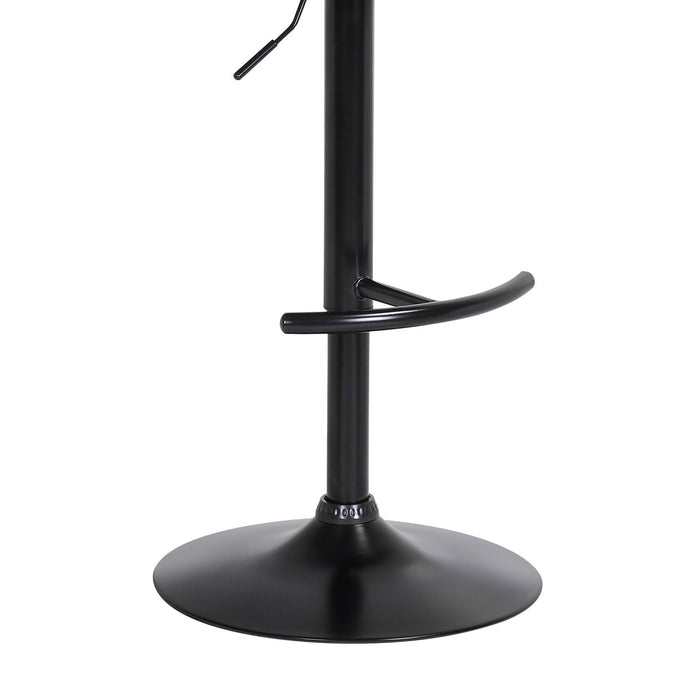 Tabouret bar Java en tissu de cuir végétalien et en métal avec siège pivotant et réglable - gris