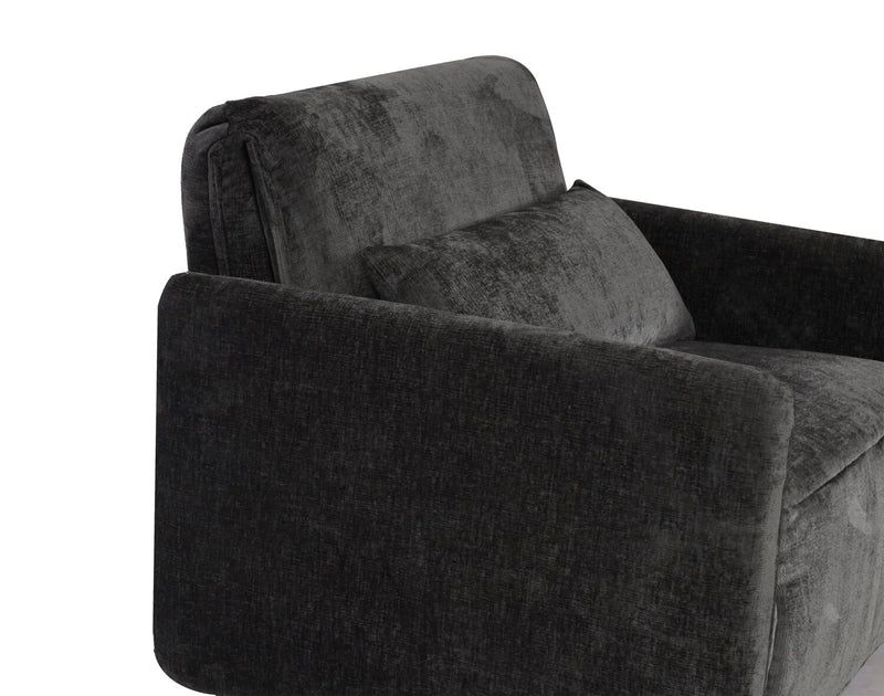 Fauteuil-lit Dawn de 42 po en tissu de chenille - gris