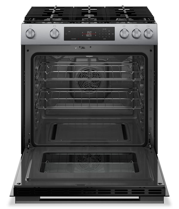 Cuisinière à gaz Bosch série 100 de 5,8 pi3 et de 30 po avec préchauffage rapide et friture à air - acier inoxydable - HGF1050MUC