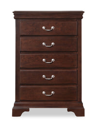  Commode verticale Marco de 32 po (l) x 48 po (H) à 5 tiroirs pour la chambre à coucher - brun cerisier