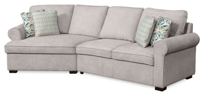 Scott Living Haven 2-Piece Left-Facing Chenille Fabric Cuddler Sectional - Grey | Sofa sectionnel enveloppant de gauche Haven de Scott Living 2 pièces en tissu de chenille - gris