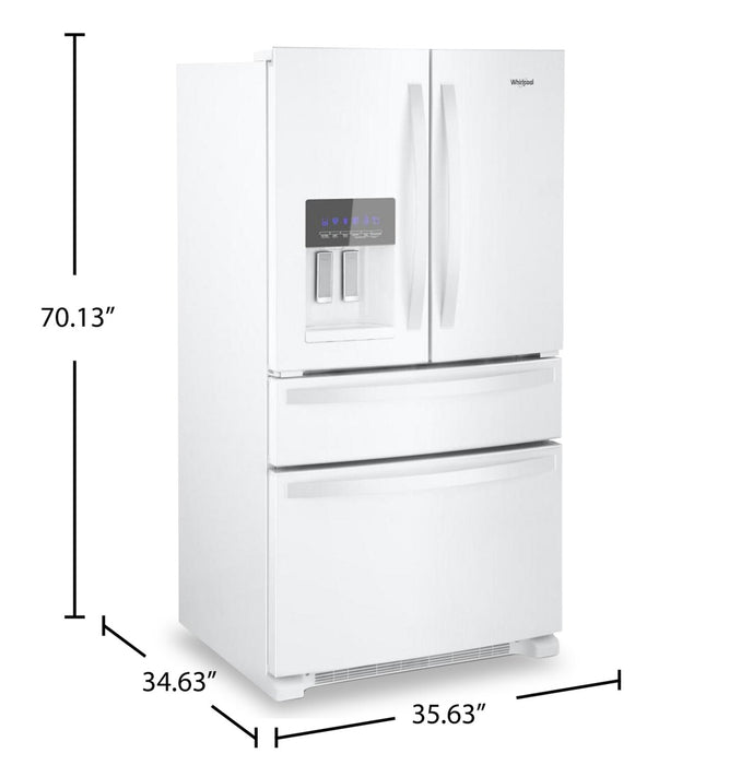 Réfrigérateur Whirlpool de 36 po et de 24,5 pi³ à portes françaises - blanc - WRMF3636RW