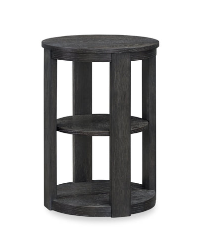 Declan 18" Modern Round End Table with Shelf - Black | Table de bout ronde Declan moderne de 18 po avec tablette - noire