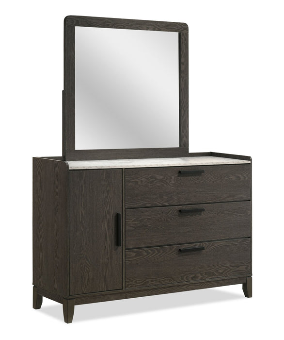 Miroir de commode de chambre à coucher Sable - gris foncé