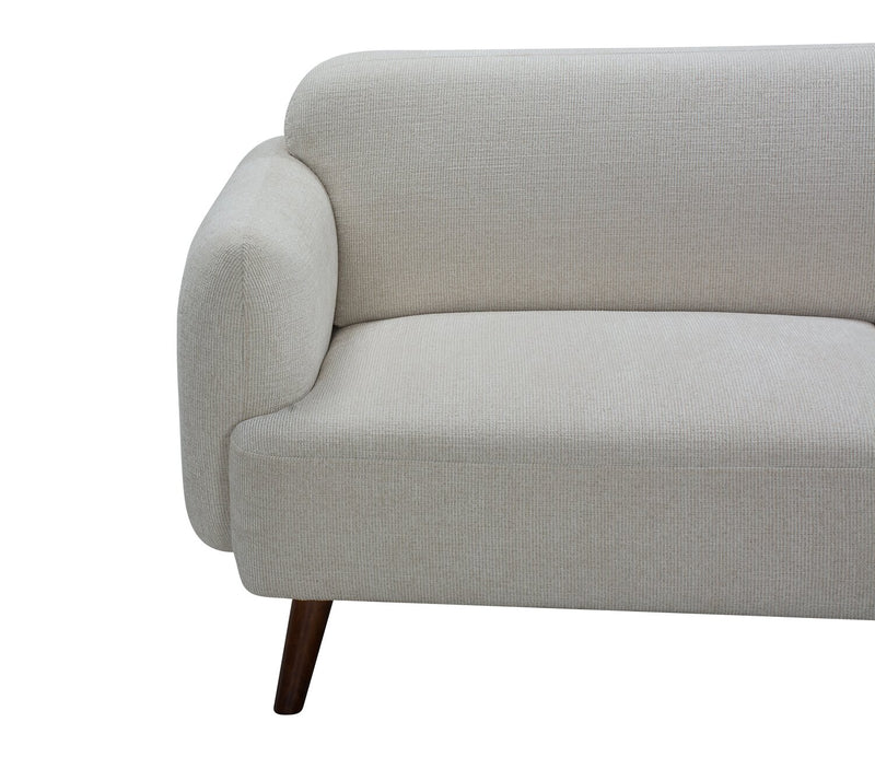Causeuse Sadie de 63 po en tissu avec pattes en hévéa - beige