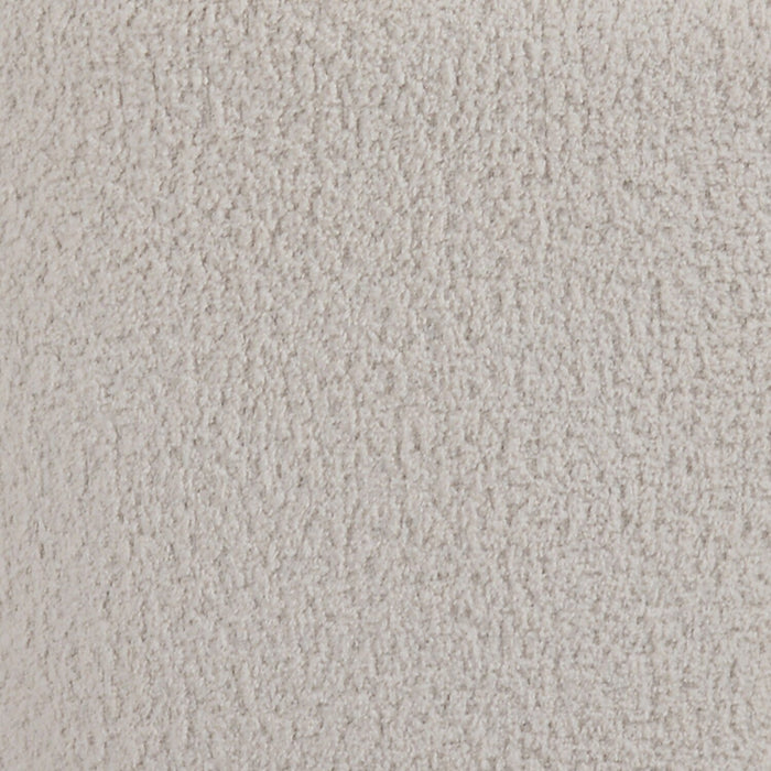 Sofa arrondi Moon de 91 po en tissu avec coussins décoratifs - blanc amande laineux