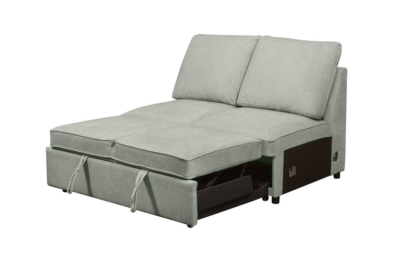 Sofa-lit sectionnel enveloppant de droite Haven de Scott Living 3 pièces en tissu de chenille - bleu écume de mer 
