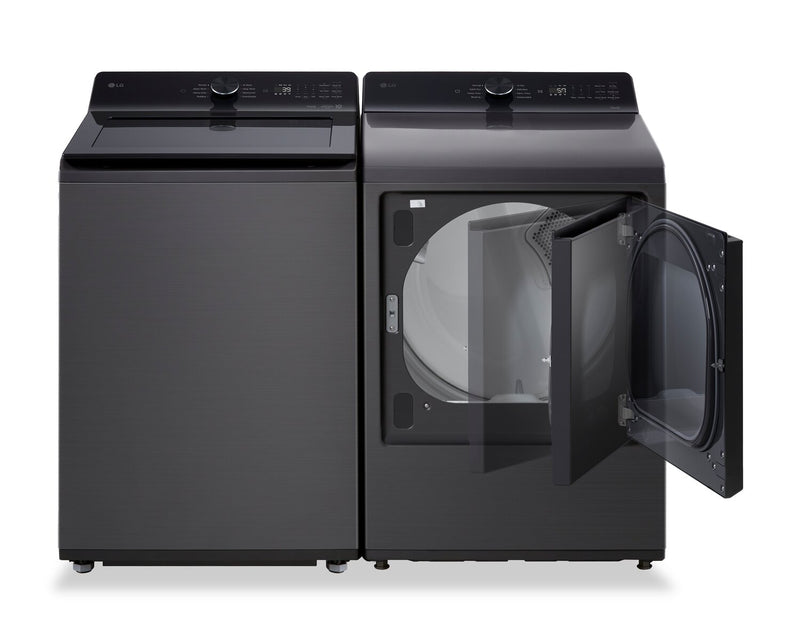 Laveuse intelligente à chargement par le haut LG 5,8 pi³ avec EasyUnload et sécheuse électrique LG 7,3 pi³ avec détection IA