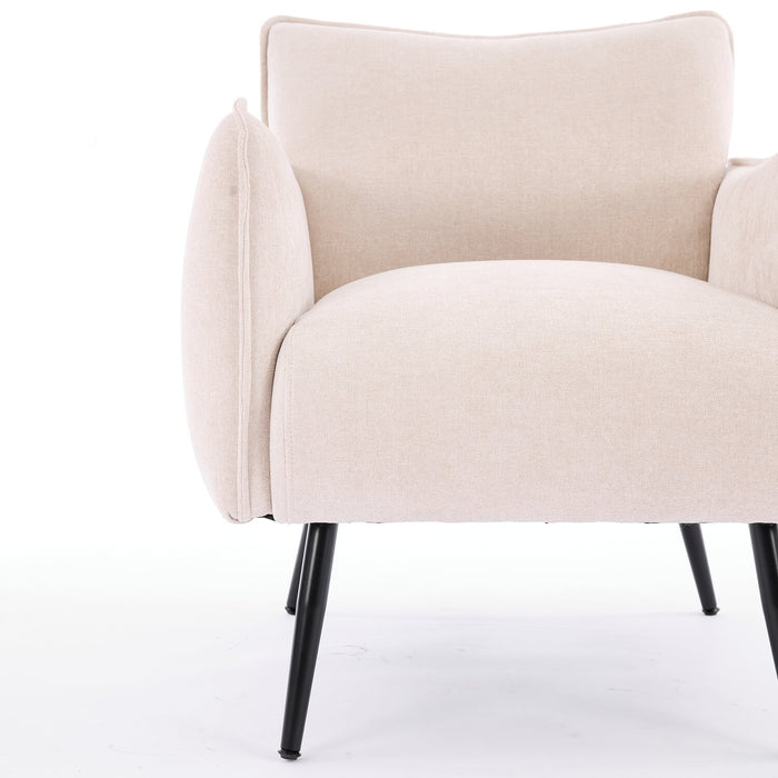 Fauteuil d’appoint Arlo de 29,5 po en tissu d’apparence lin - gris clair