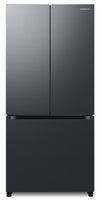 Réfrigérateur Samsung de 17,5 pi³ et de 33 po à portes françaises de profondeur Comptoir - noir caviar matté - RF18A5101MT/AA
