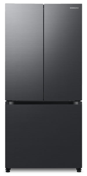 Réfrigérateur Samsung de 17,5 pi³ et de 33 po à portes françaises de profondeur Comptoir - noir caviar matté - RF18A5101MT/AA