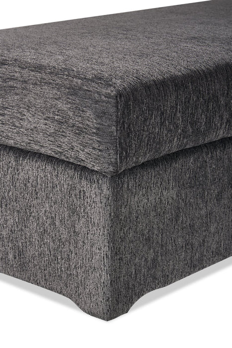 Pouf de rangement Morgan de 48 po fabriqué au Canada en tissu de chenille - gris