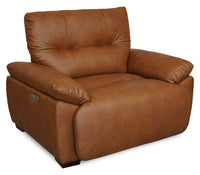  Fauteuil à inclinaison électrique Bello de 51,6 po en tissu d’apparence cuir - brun
