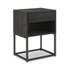 Table de nuit Fynn de 18 po (l) x 25,75 po (H) à 1 tiroir avec tablette de rangement - brune et noire