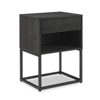 Table de nuit Fynn de 18 po (l) x 25,75 po (H) à 1 tiroir avec tablette de rangement - brune et noire