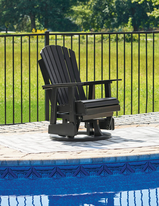 Fauteuil pivotant et coulissant Lake pour la terrasse à l’extérieur -  plastique haute densité, résistant aux intempéries - noir