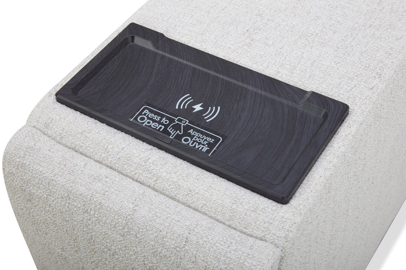 Console de rangement modulaire Sky de 13 po en tissu avec port USB - blé Nathan