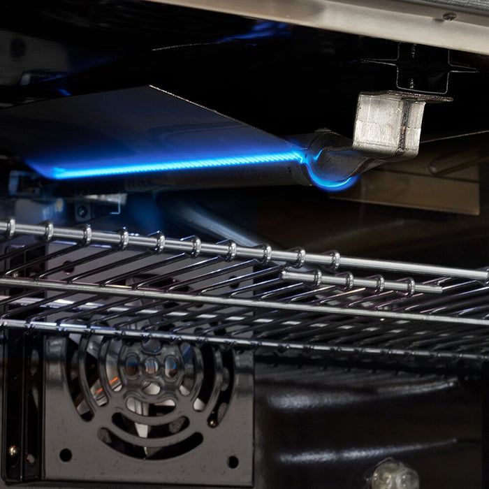 Cuisinière à gaz Classic Rétro par Unique de 36 po et de 5,2 pi3 à 6 brûleurs avec convection - noir minuit - UGP-36CR B