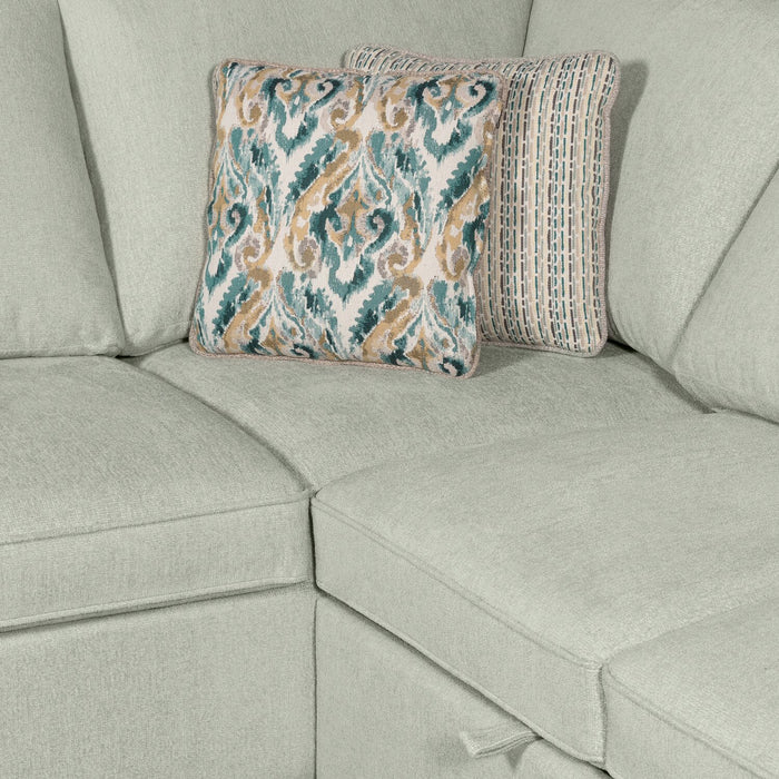 Sofa-lit sectionnel Haven de Scott Living 3 pièces en tissu de chenille - bleu écume de mer