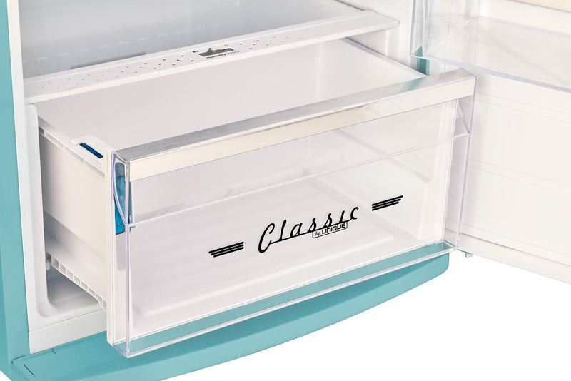 Réfrigérateur Classic Rétro d’Unique de 24 po et de 11 pi3 à congélateur supérieur - turquoise brume marine - UNQ-310L T TM