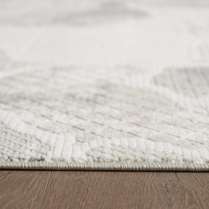 Carpette Cove grise à motif de vagues - 5 pi 3 po x 7 pi 7 po