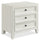 Table de nuit Casa de 27 po (l) x 26,5 po (H) en bois à 3 tiroirs avec port USB - blanche