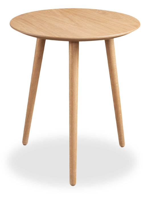 Table de bout ronde moderne Viola de 20 po - chêne naturel
