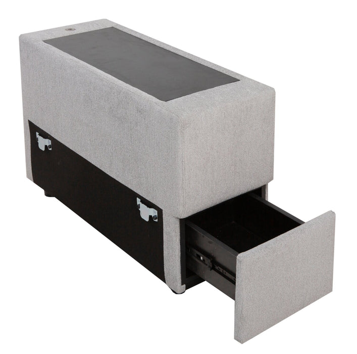 Sofa sectionnel de droite Vault 6 pièces avec causeuse-lit, 2 fauteuils de rangement et fauteuil long de rangement - gris