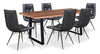 Ensemble de salle à manger Oskar 7 pièces en acacia et métal avec table de 79 po (L) et 6 chaises Avis - naturel et noir