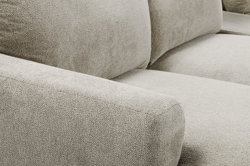 Sofa sectionnel modulaire de gauche Voyage 6 pièces en tissu avec console et coussins de dossier amovibles - beige