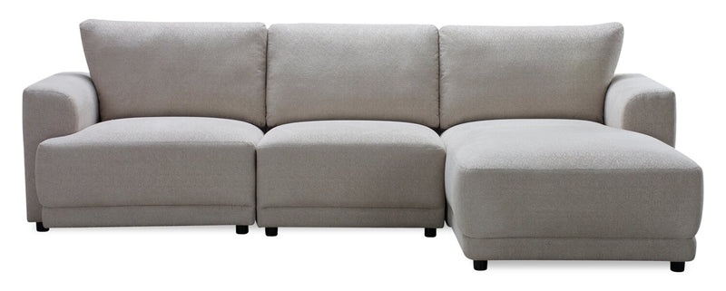 Sofa sectionnel modulaire de droite Voyage 3 pièces en tissu avec coussins de dossier amovibles - taupe