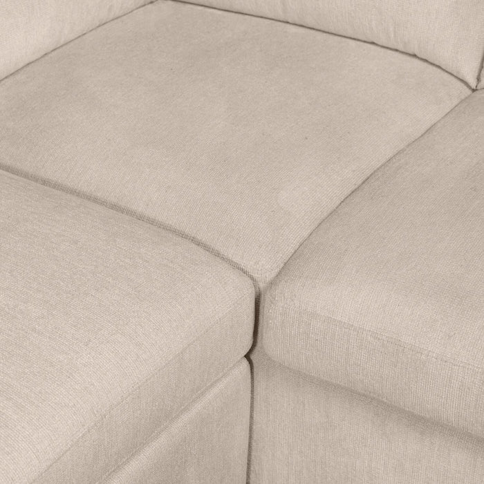 Sofa-lit sectionnel de gauche Envy 3 pièces en tissu de chenille avec fauteuil long de rangement - beige amande